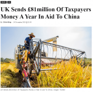 英国球王会政府援助中国 8100 万英镑 英国人民：